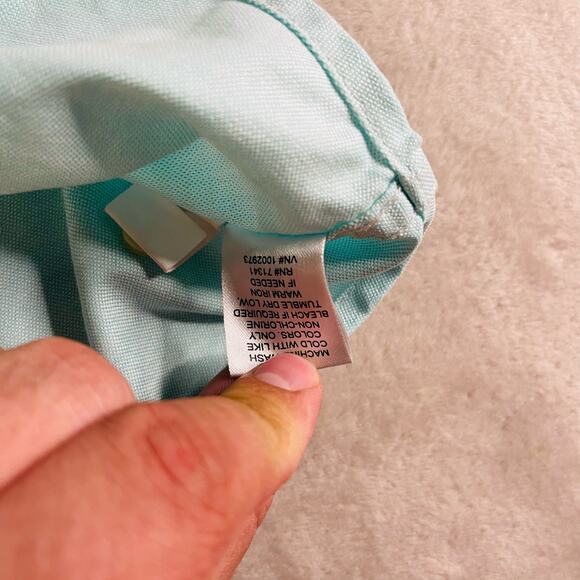 LL Bean Shirt Mens Large Seafoam Green Long Sleeve Collared Button‎ Up Pocket - Picture 4 of 9